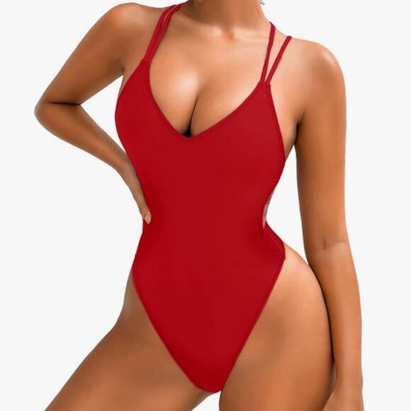 ShawGobow Backless, High Cut Monokini,One Piece Cheeky Bathing Suit NWOT - Picture 1 of 6